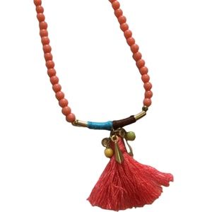 Ribbon Tie Tassel Necklace